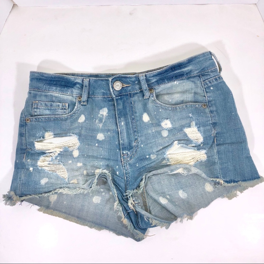 Aeropostale Denim High Waisted Shorts Bleached 6